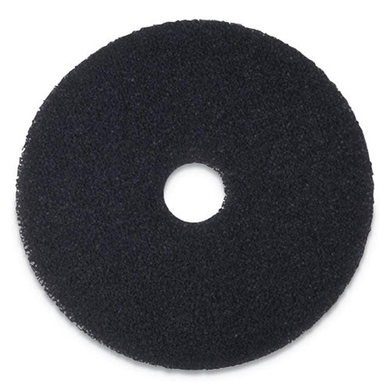 Stripping Floor Pads, 13" Diameter, Black, 5-carton