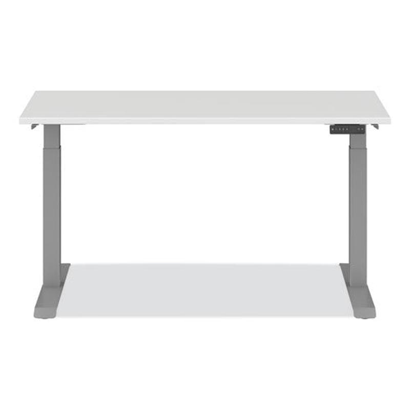 Adaptivergo Three-stage Electric Height-adjustable Table W-memory Controls, Top-base Bundle, 30" To 49", White Top-gray Base