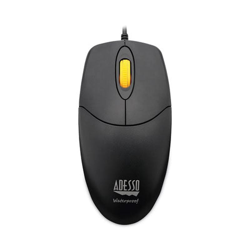 Imouse W3 Waterproof Antimicrobial Mouse With Magnetic Scroll Wheel, Usb 2.0, Left-right Hand Use, Black