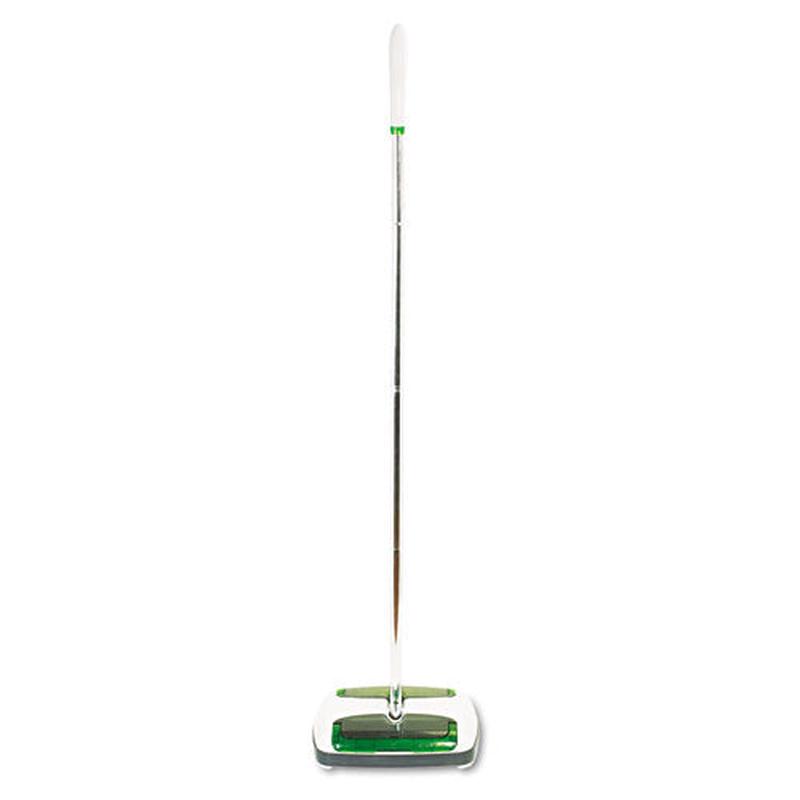 Quick Floor Sweeper, Rubber Bristles, 42" Aluminum Handle, White