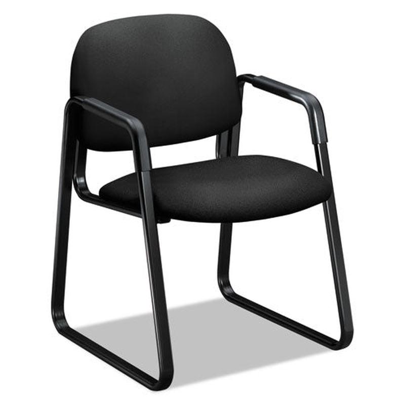 Solutions Seating 4000 Series Sled Base Guest Chair, 23.5" X 26" X 33", Black Seat, Black Back, Black Base