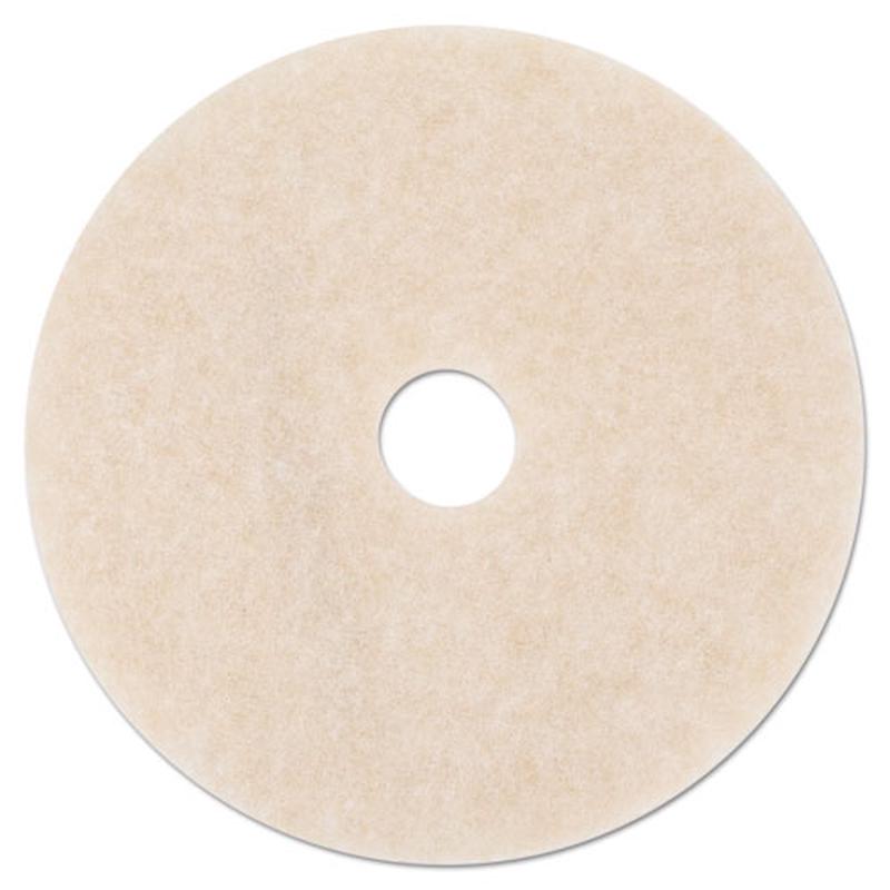 Ultra High-speed Topline Floor Burnishing Pads 3200, 20" Dia., White-amber, 5-ct
