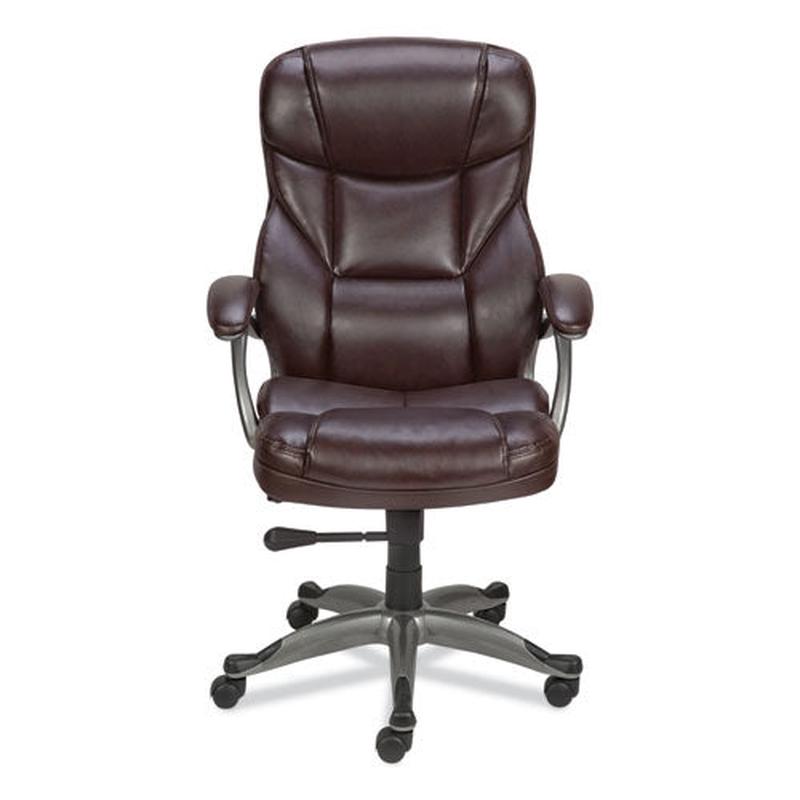 Alera Birns Series High-back Task Chair, Supports Up To 250 Lb, 18.11" To 22.05" Seat Height, Brown Seat-back, Chrome Base