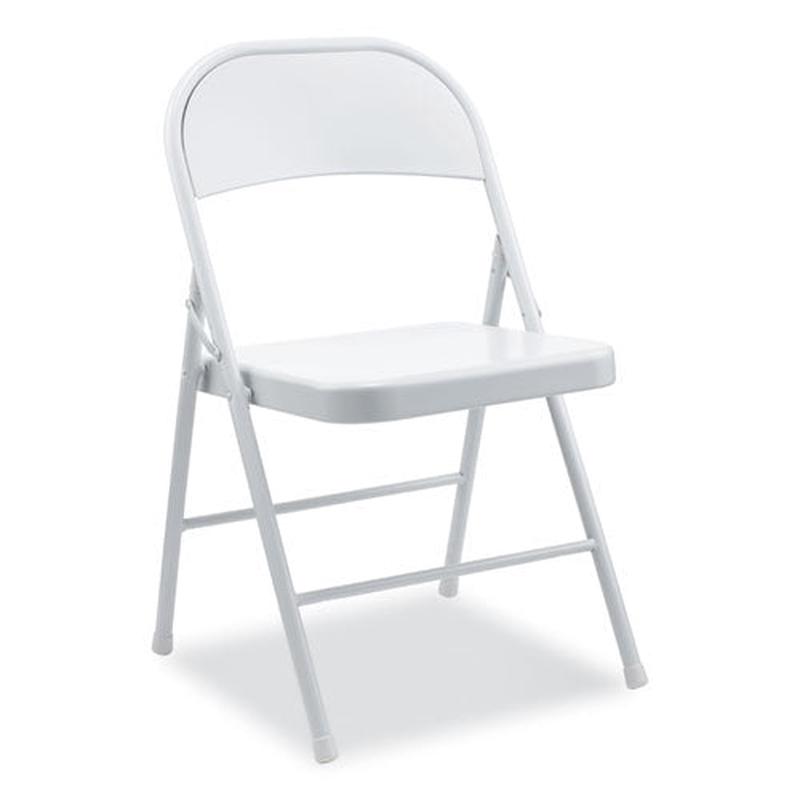 Armless Steel Folding Chair, Supports Up To 275 Lb, Gray, 4-carton