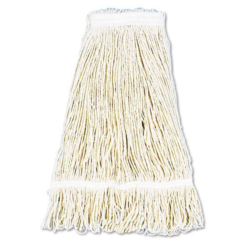 Pro Loop Web-tailband Wet Mop Head, Cotton, 24oz, White, 12-carton