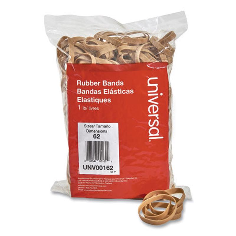 Rubber Bands, Size 62, 0.04" Gauge, Beige, 1 Lb Box, 490-pack