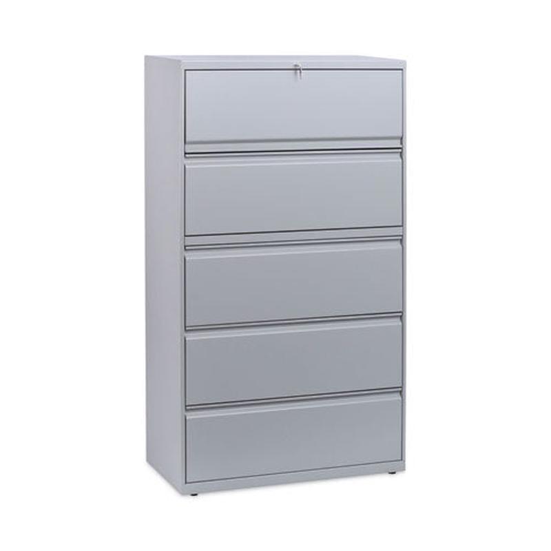 Lateral File, 5 Legal-letter-a4-a5-size File Drawers, Light Gray, 36" X 18" X 64.25"