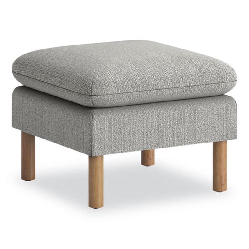 Parkwyn Ottoman, 23" X 23" X 17.5", Gray Seat, Oak Base
