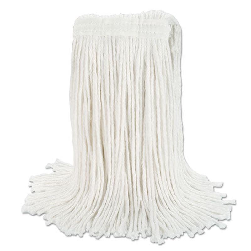 Banded Rayon Cut-end Mop Heads, White, 24 Oz, 1 1-4" Headband, 12-carton