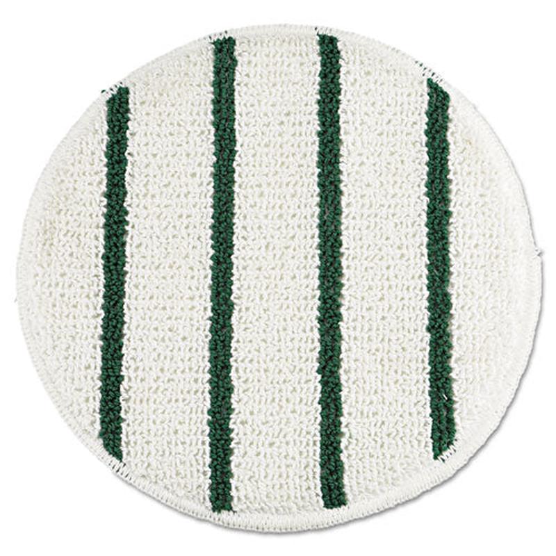 Low Profile Scrub-strip Carpet Bonnet, 19" Diameter, White-green, 5-carton
