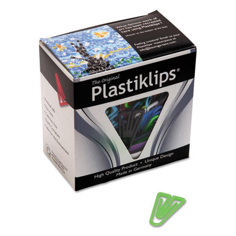 Plastiklips Paper Clips, Medium (no. 4), Assorted Colors, 500-box