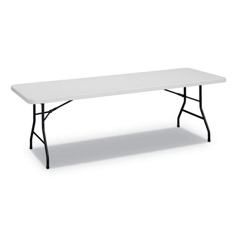Rectangular Plastic Folding Table, 96w X 30d X 29 1-4h, Gray