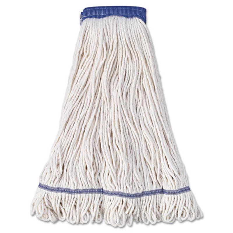 Super Loop Wet Mop Head, Cotton-synthetic Fiber, 5" Headband, X-large Size, White, 12-carton