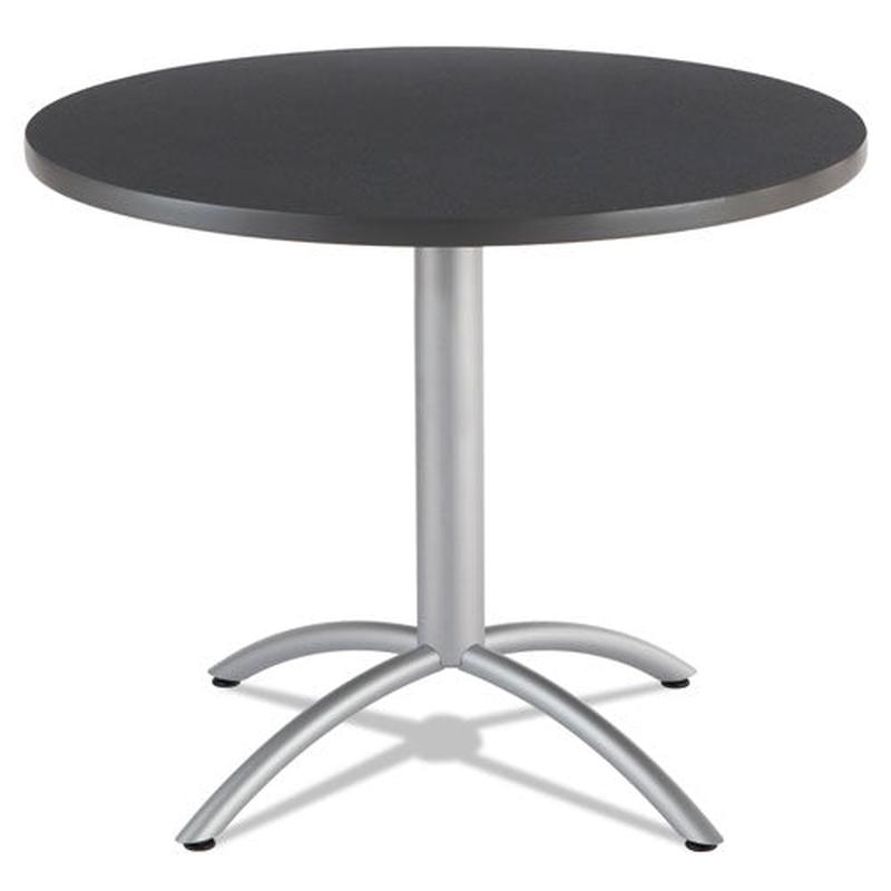 Cafworks Table, 36 Dia X 30h, Graphite Granite-silver
