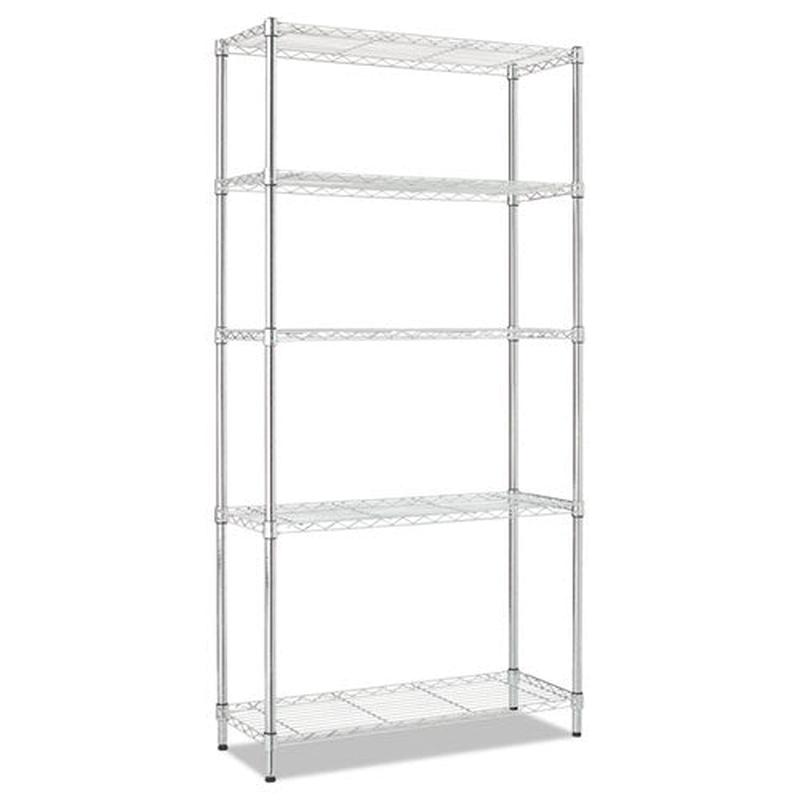 Residential Wire Shelving, Five-shelf, 36w X 14d X 72h, Silver