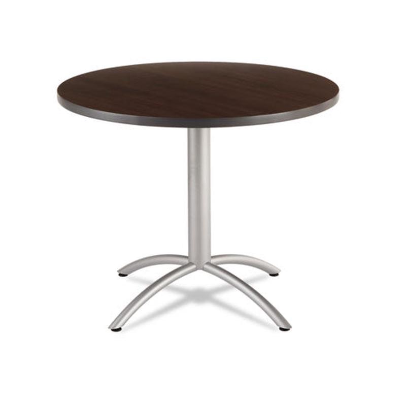 Cafworks Table, 36 Dia X 30h, Walnut-silver