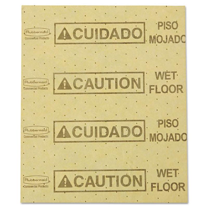 Over-the-spill Pad, "caution Wet Floor", Yellow, 16 1-2" X 20", 22 Sheets-pad