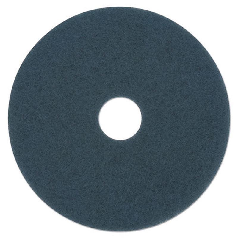 Scrubbing Floor Pads, 20" Diameter, Blue, 5-carton