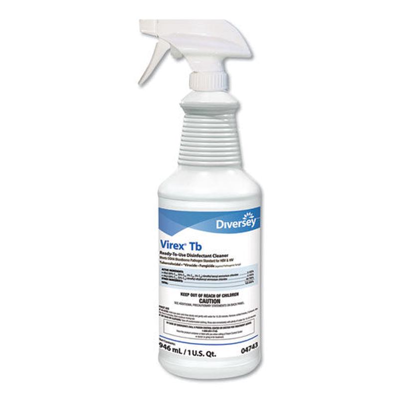 Virex Tb Disinfectant Cleaner, Lemon Scent, Liquid, 32 Oz Bottle, 12-carton