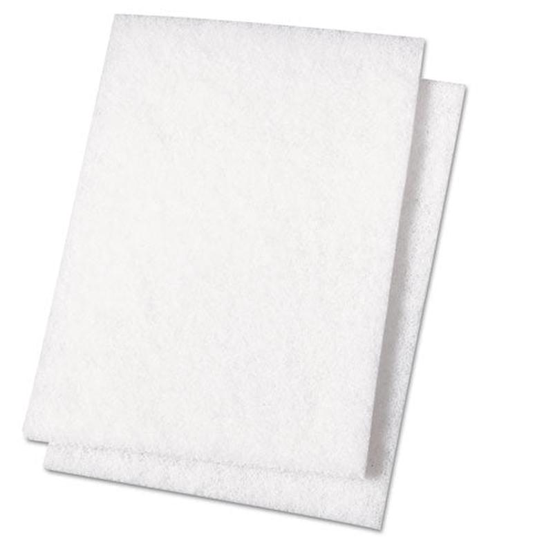 Light Duty Scour Pad, White, 6 X 9, 20-carton