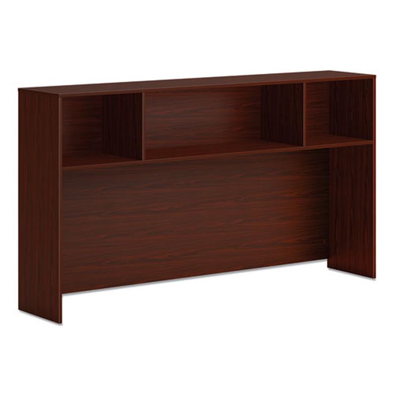 Mod Desk Hutch, 3 Compartments, 72 X 14 X 39.75, Traditional Mahogany