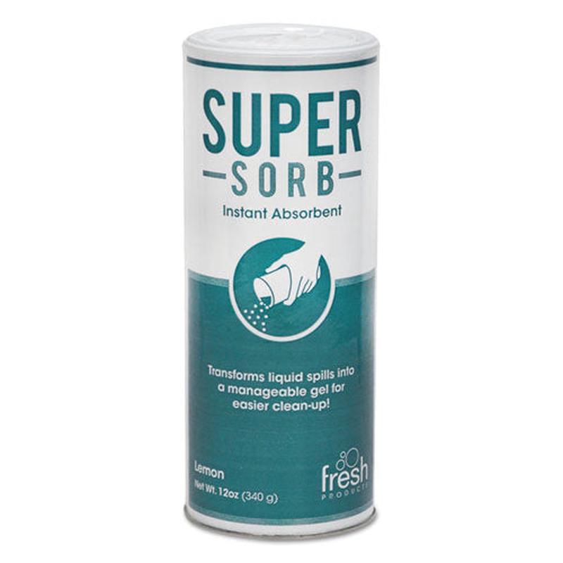 Super-sorb Liquid Spill Absorbent, Powder, Lemon-scent, 12 Oz. Shaker Can, 6-box