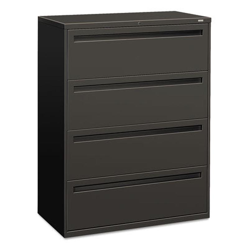 700 Series Four-drawer Lateral File, 42w X 18d X 52.5h, Charcoal