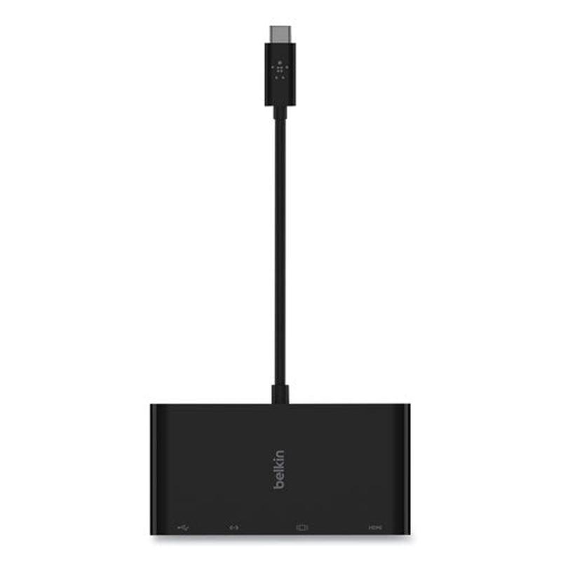Usb-c Multimedia Adapter, Hdmi; Ethernet; Usb-a; Usb-c; Vga, 4.33", Black