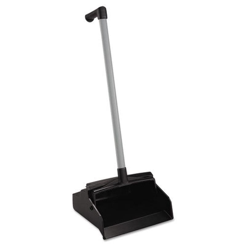 Lobbymaster Plastic Lobby Dustpan, 12" Wide, 32" High, Black Pan-white Handle, 6-carton