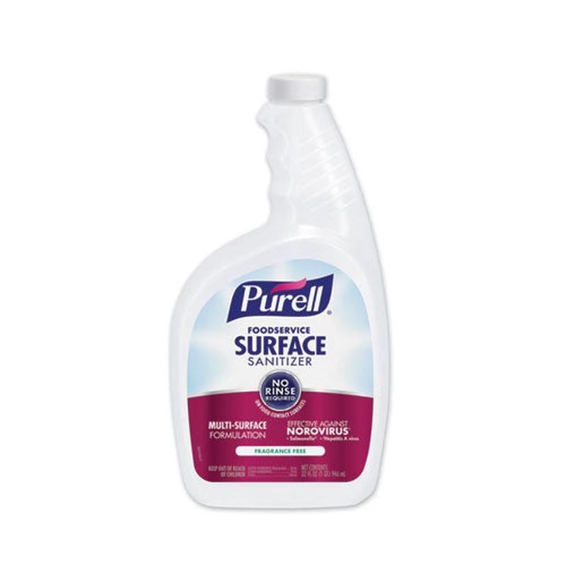 Foodservice Surface Sanitizer, Fragrance Free, Capped Bottle With Spray Trigger, 6 Bottles And 2 Spray Triggers-carton
