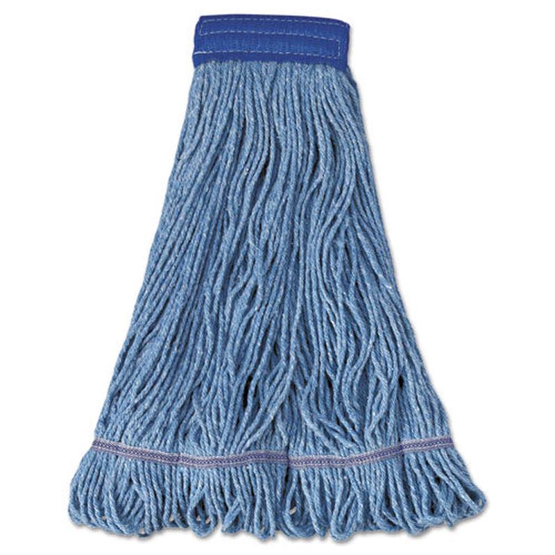 Super Loop Wet Mop Head, Cotton-synthetic Fiber, 5" Headband, X-large Size, Blue, 12-carton