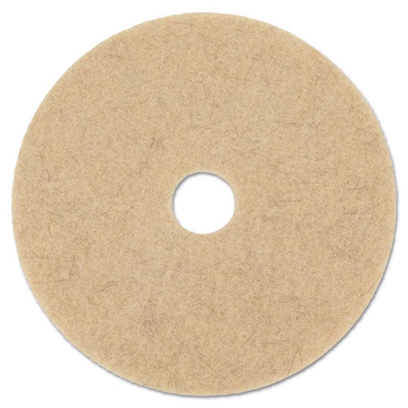Natural Hog Hair Burnishing Floor Pads, 17" Diameter, 5-carton