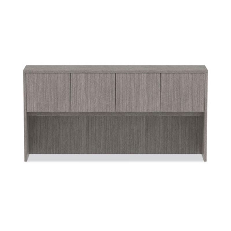 Alera Valencia Series Hutch With Doors, 70.63w X 15d X 35.38h, Gray