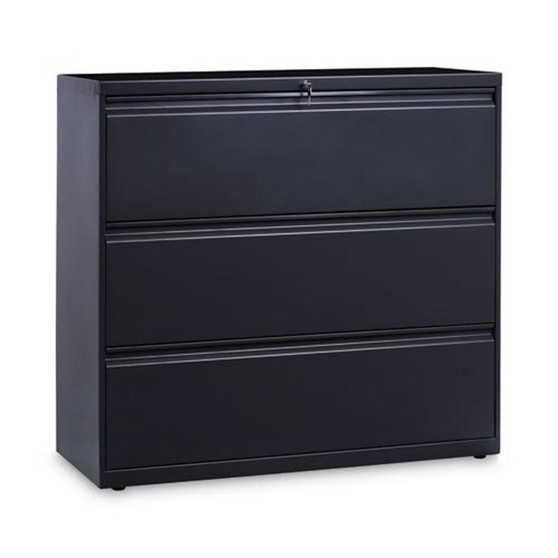 Lateral File, 3 Legal-letter-a4-a5-size File Drawers, Charcoal, 42" X 18" X 39.5"