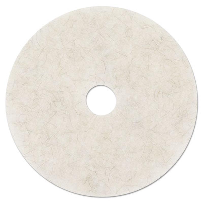 Ultra High-speed Natural Blend Floor Burnishing Pads 3300, 20" Dia., White, 5-ct