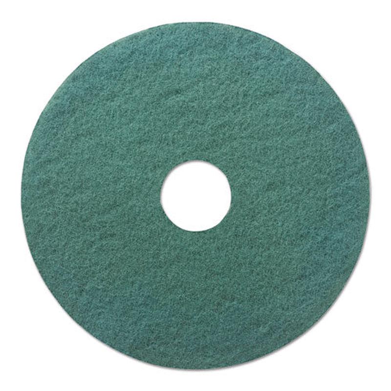 Heavy-duty Scrubbing Floor Pads, 18" Diameter, Green, 5-carton