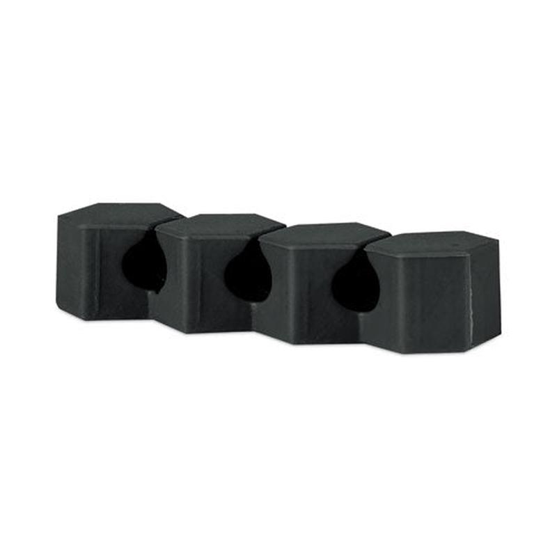 Three Channel Cable Holder, 2" X 2", Black, 4-pack